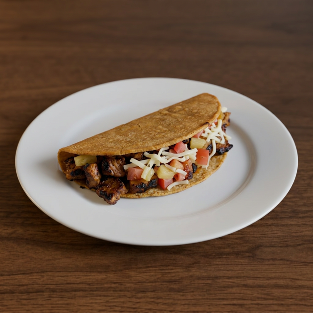 85. Hard Shell Taco Con Carne Al Pastor.